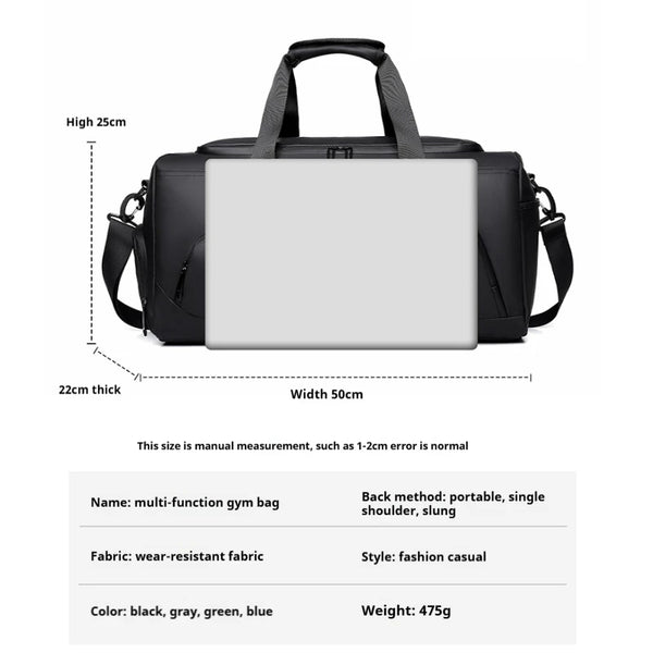 Large Capacity Travel Duffel Bag with Shoe Compartment