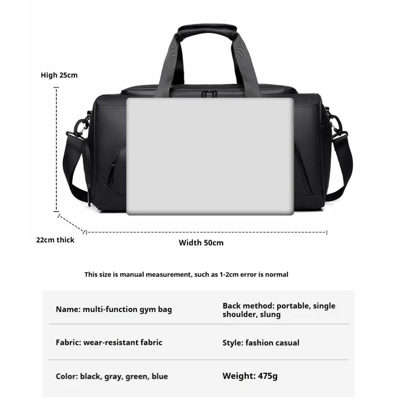 Large Capacity Travel Duffel Bag with Shoe Compartment