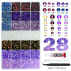 Mixed Color Resin Rhinestone Set with AB Finish – 24/28 Grid Flatback Drills for Crafting & Decoration