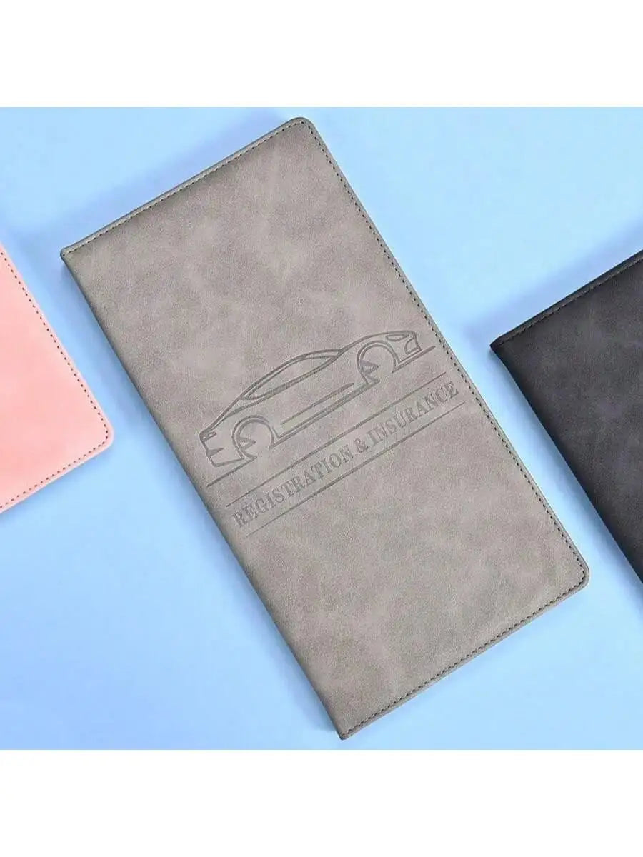 Car Registration & Insurance Card Holder – Leather Document Organizer for Glove Box