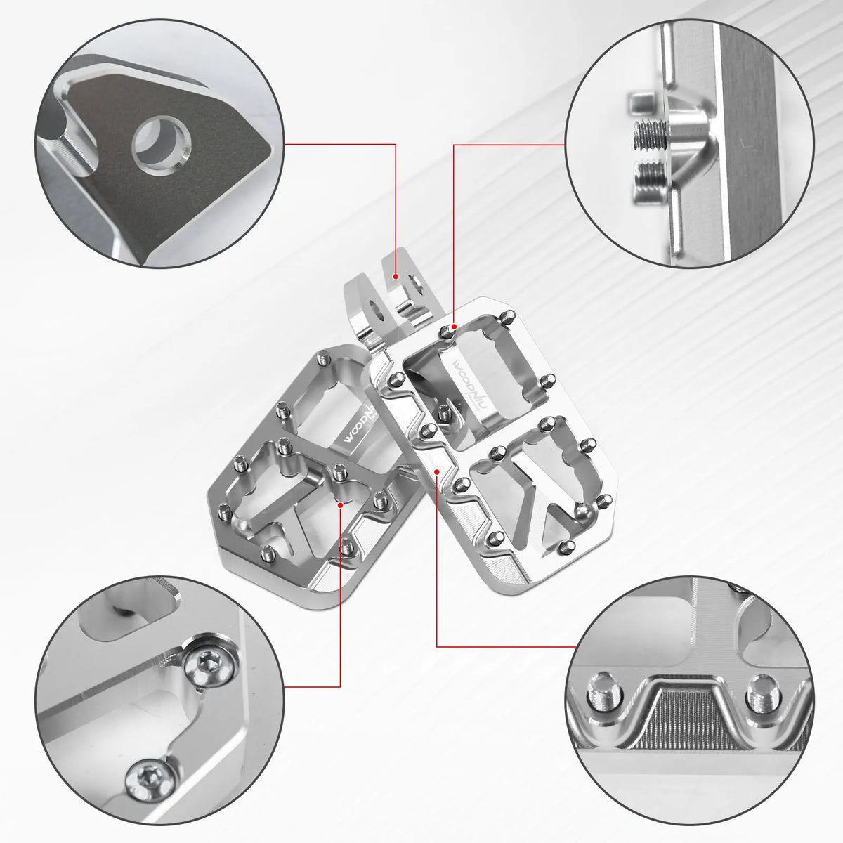 Durable Aluminum Footpegs with Pedal Bracket for Electric Dirt Bikes