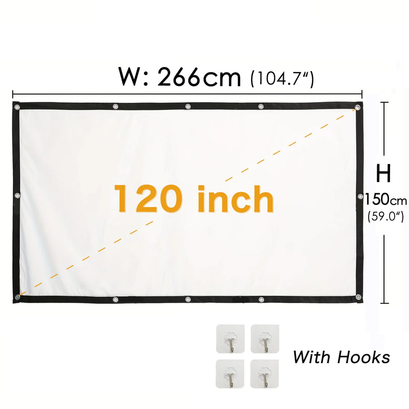 Pantalla de Proyector Plegable y Portátil - Antirreflejos 16:9