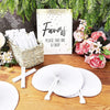 Classic White Folding Paper Hand Fans with Plastic Handles