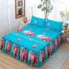 Elegant Elastic Fitted Bed Sheet Set with Lace Skirt and Pillowcases