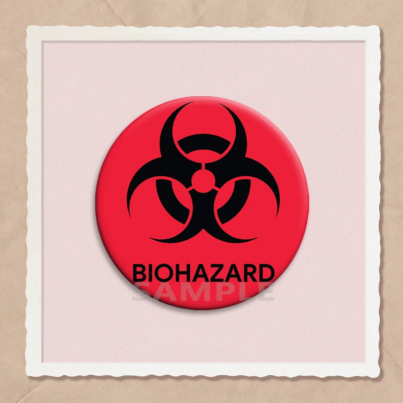 Biohazard Emblem Enamel Pin Set – Vintage Horror-Themed Brooch for Bags, Hats & Jackets