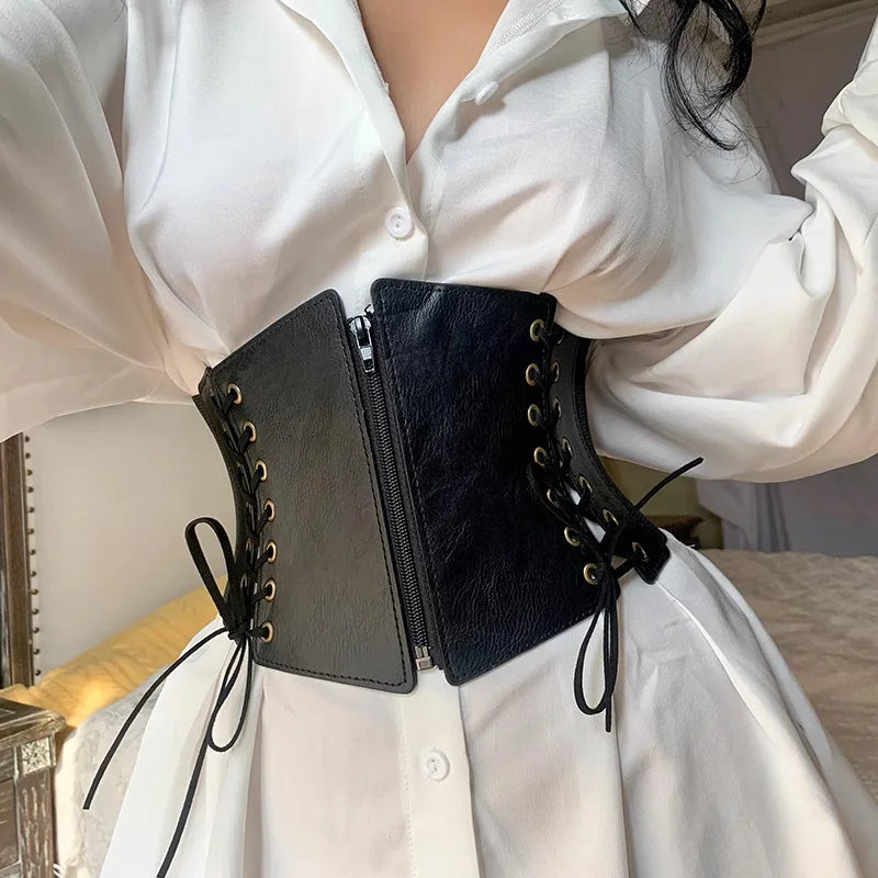 Front Lace-Up Corset Belt for Women