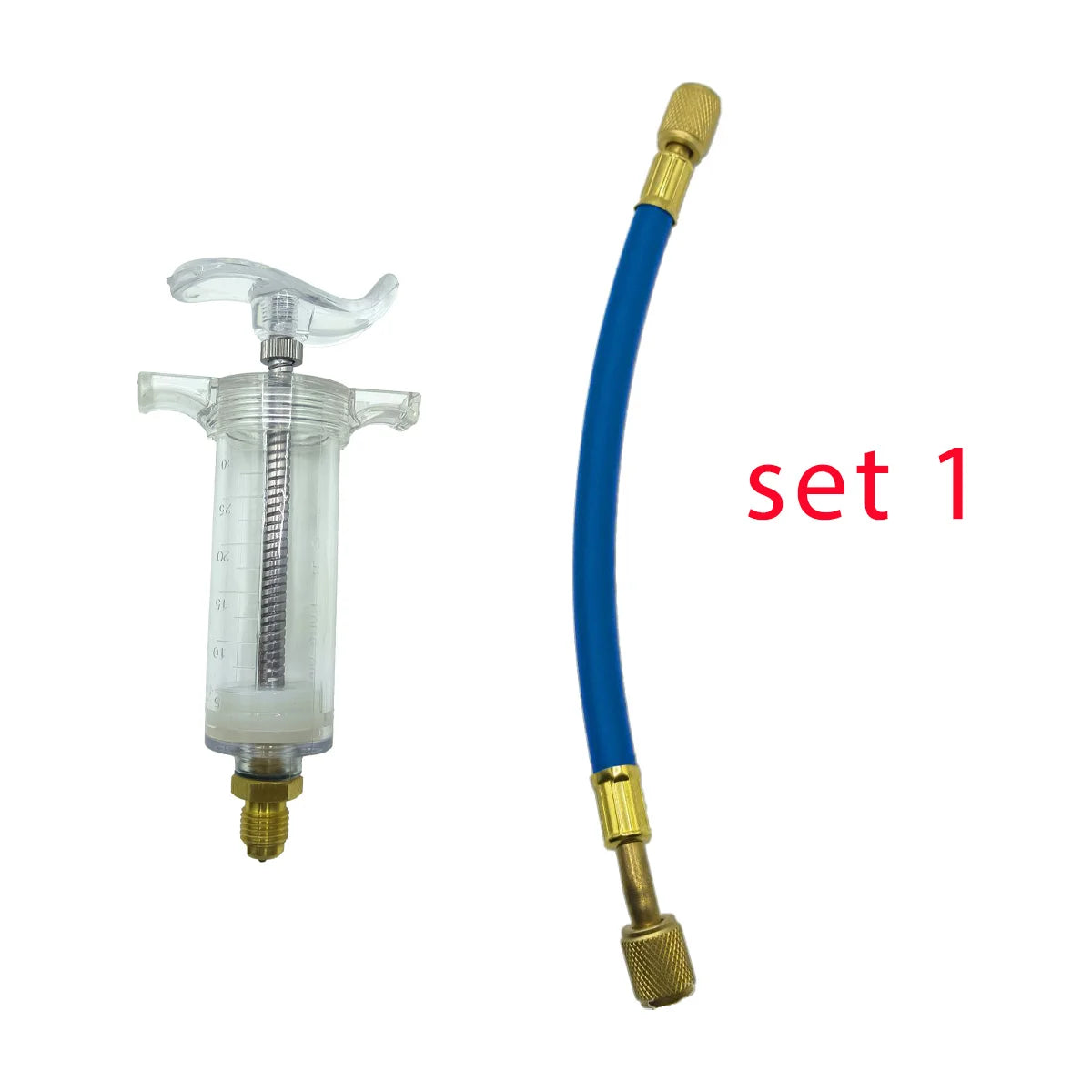 Car A/C Oil and Dye Injector with Low-Side Quick Coupler