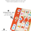 A guided learning activity featuring letter cards for left and right interaction, including M, R, T, W, X, and Z.