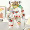 Kids' Cartoon Print Cotton Pajama Set – Long Sleeve Two-Piece Sleepwear