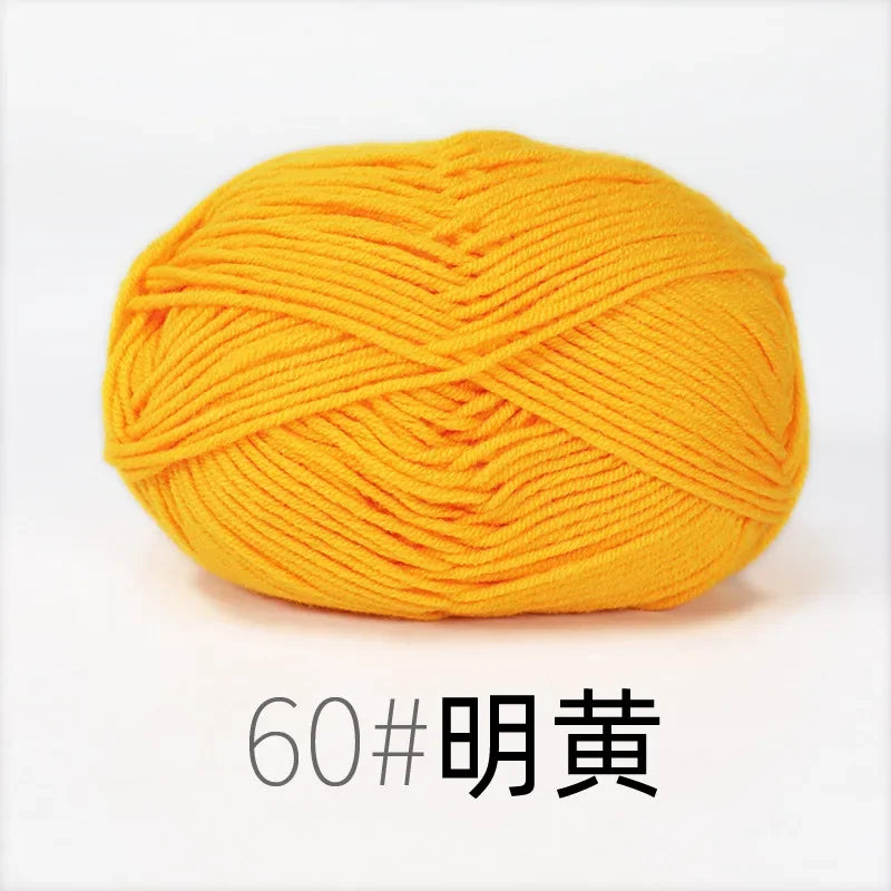 4-Ply Soft Cotton Blend Yarn for Knitting and Crochet