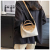 Vintage PU Leather Crossbody Bucket Bag