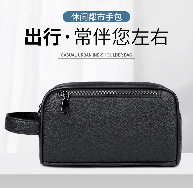 Men's PU Leather Casual Crossbody Clutch Bag