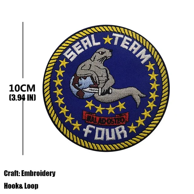 Embroidered Tactical Patch with Hook and Loop Backing