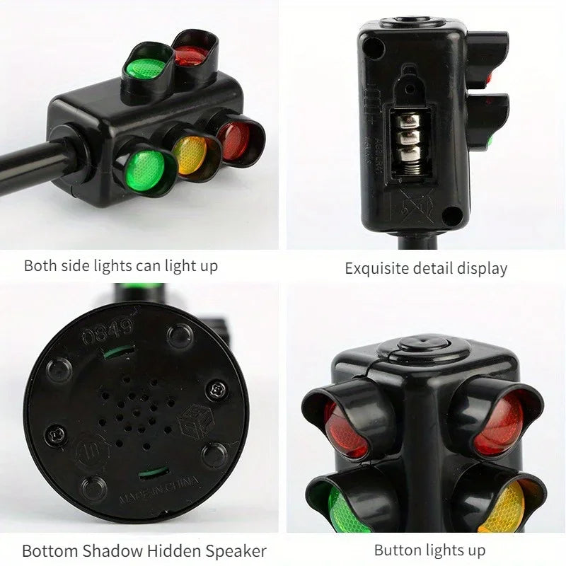 Kids Traffic Light Toy with Mini Road Signs