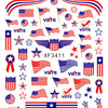 Patriotic American Flag Nail Art Stickers