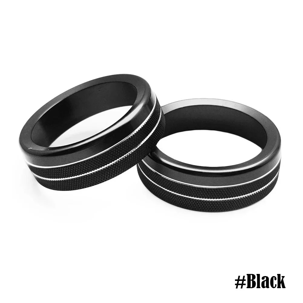 Black aluminum knob trim covers for Ford Mustang 2015-2020
