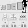 Diagram showing various sizes of canvas wall art options and corresponding dimensions.