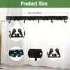 Black heavy-duty wall-mounted tool rack with 4 slots and 5 hooks shown in various views