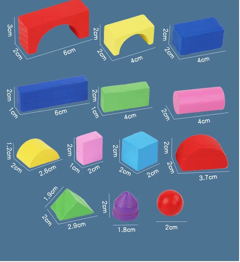 Montessori Rainbow Stacking Blocks for Kids | Spatial Thinking & Math Learning Toy