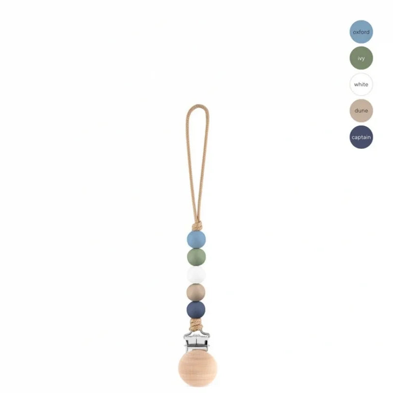 Silicone Baby Pacifier Clip with Wooden Beads