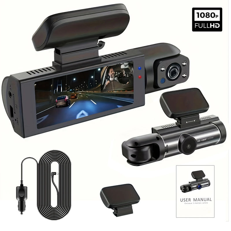 Dual Lens Car Dash Camera with Night Vision
