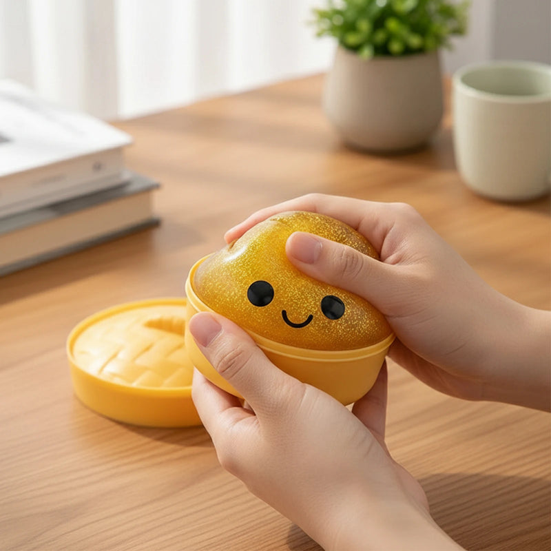 Glitter Dumpling Squishy Toy with Steamer
