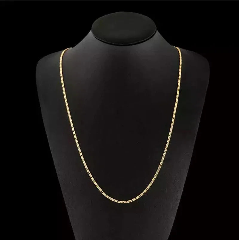 925 Sterling Silver Side Chain Necklace with 18k Gold Plating