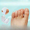 Gel toe caps shown on a foot, illustrating their use for blister prevention and comfort.