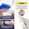 A white masking tape dispenser with a sharp blade is shown alongside various benefits like quick cutting and tear-free remova
