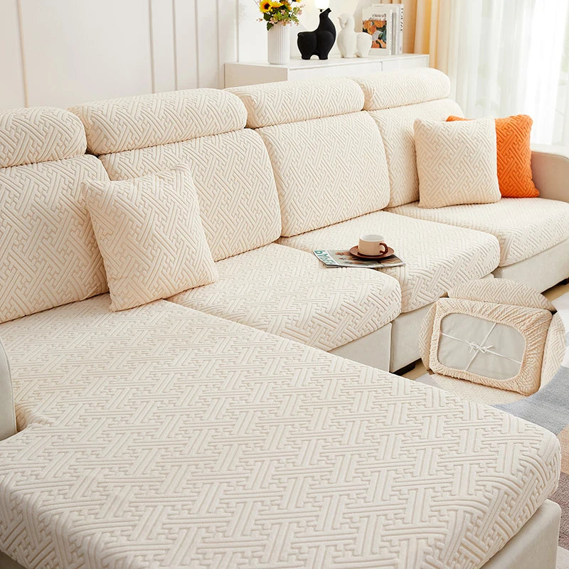 Jacquard Plush Sofa Cover