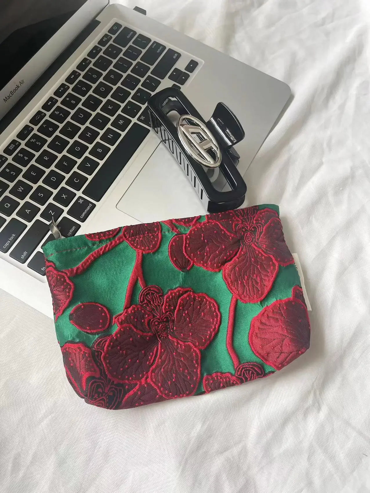 Vintage Floral Cosmetic Bag - Portable Makeup & Toiletry Organizer
