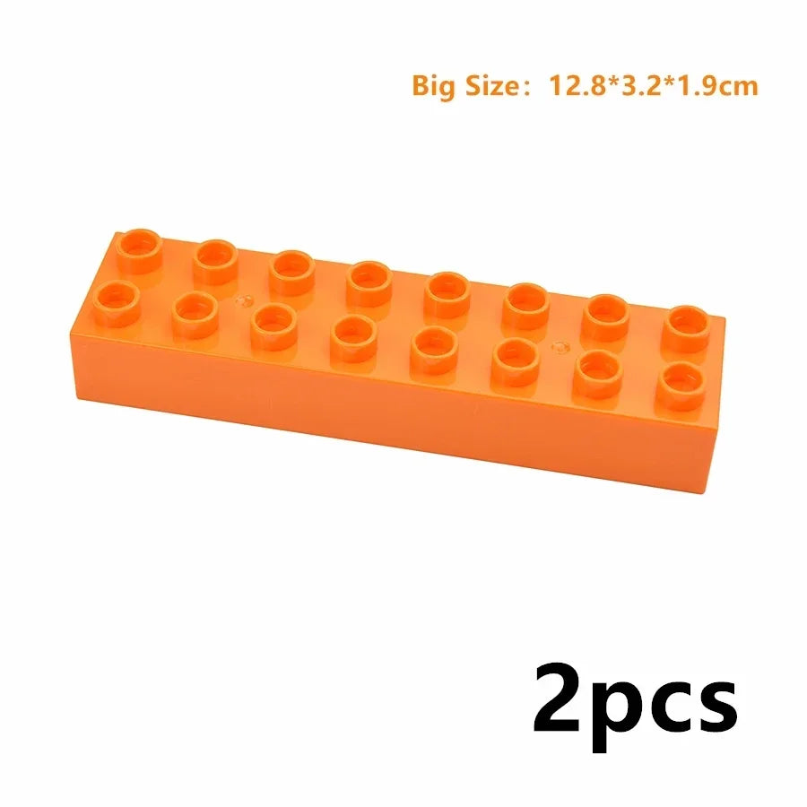 Orange building blocks set for kids, measuring 12.8x3.2x1.9cm, sold as 2 pieces.