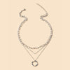 Layered Crystal Heart & Star Pendant Necklace