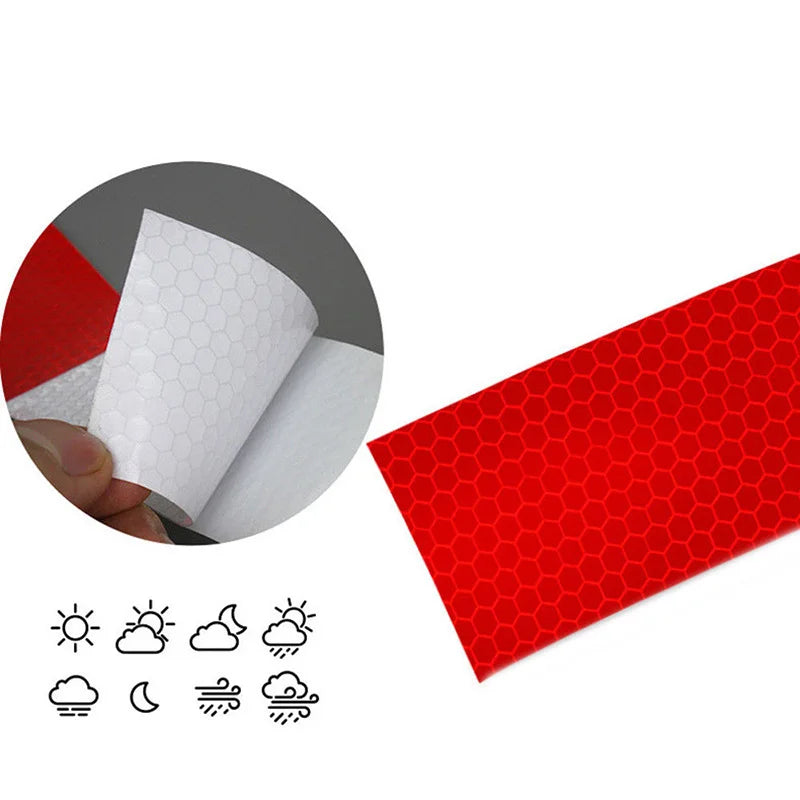 Red and White Reflective Safety Tape for Vehicles and Trailers (10-Pack)