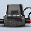 Black LED strobe light wiring harness kit with a switch, showing water droplets on the surface.