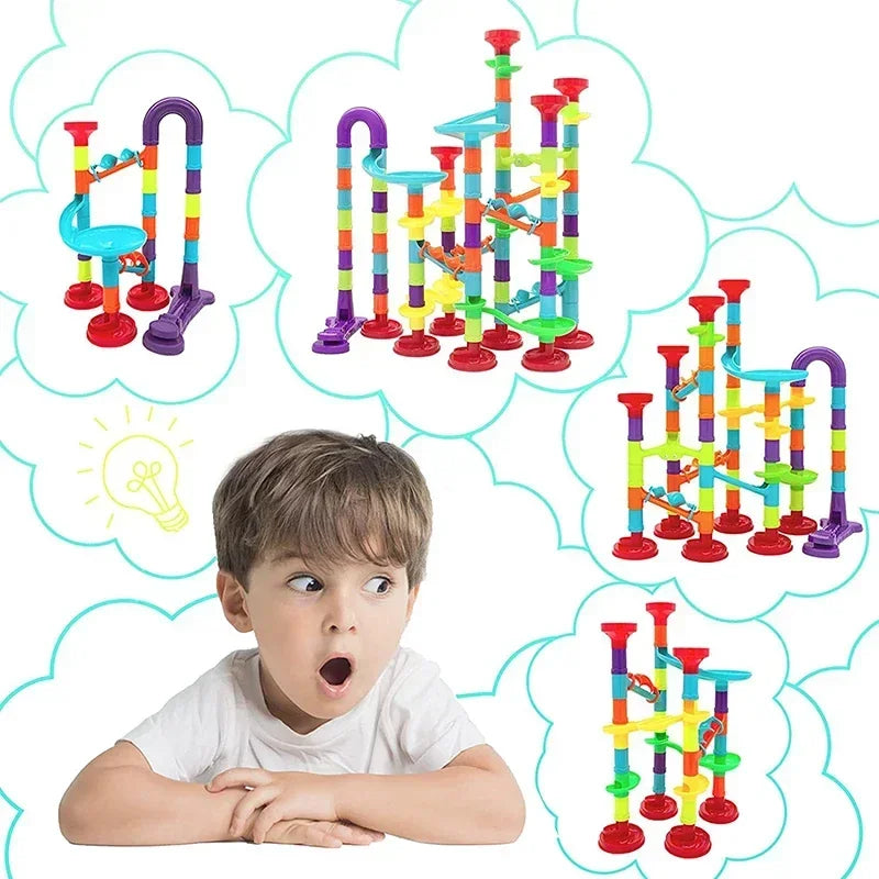 DIY Marble Run Building Blocks Set