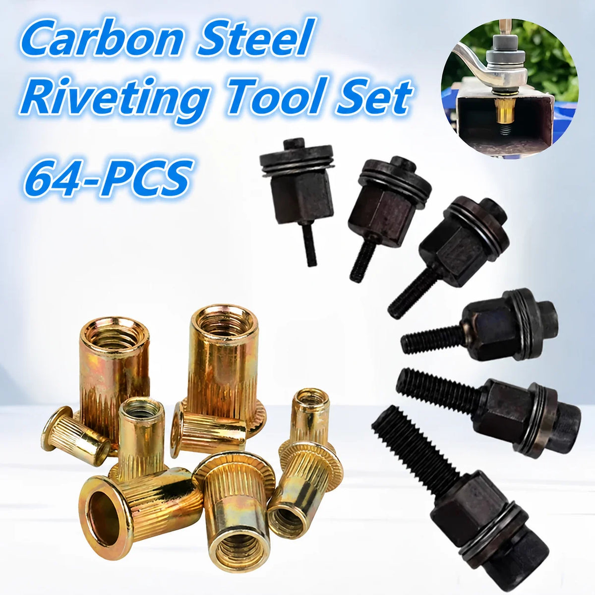 Heavy-Duty Rivet Nut Kit with Manual Rivnut Tool
