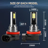 High-Performance LED Headlight Bulbs, 6000K Cool White, IP68 Waterproof (2-Pack)