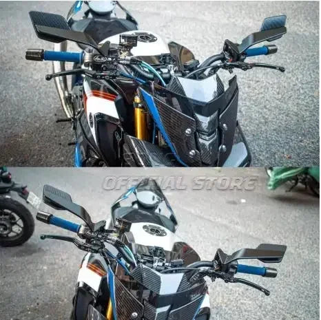 Universal Motorcycle Side Mirrors with Adjustable Winglets