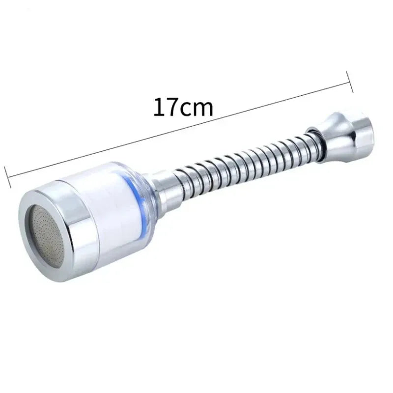 A silver faucet filter cartridge with a threaded end and a mesh filter tip, shown next to a measurement line.