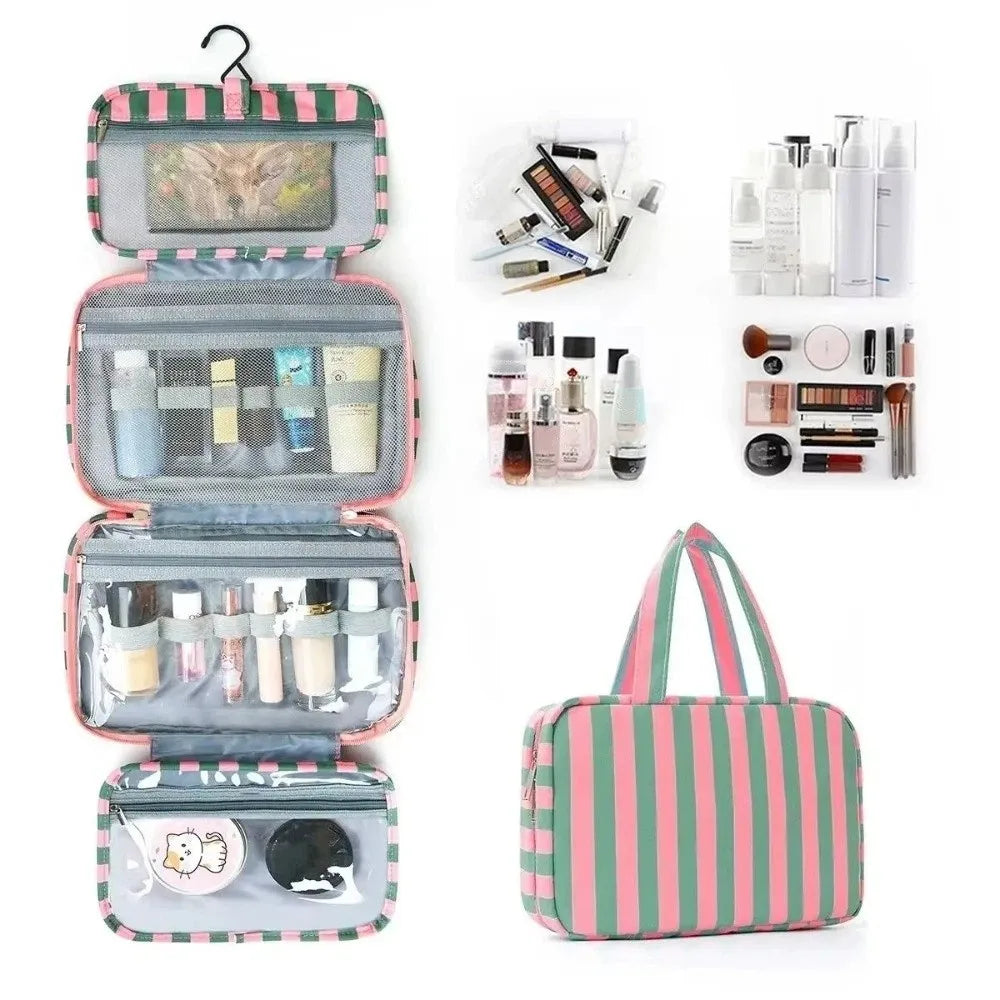 4-Fold Hanging Travel Toiletry Bag with Hook
