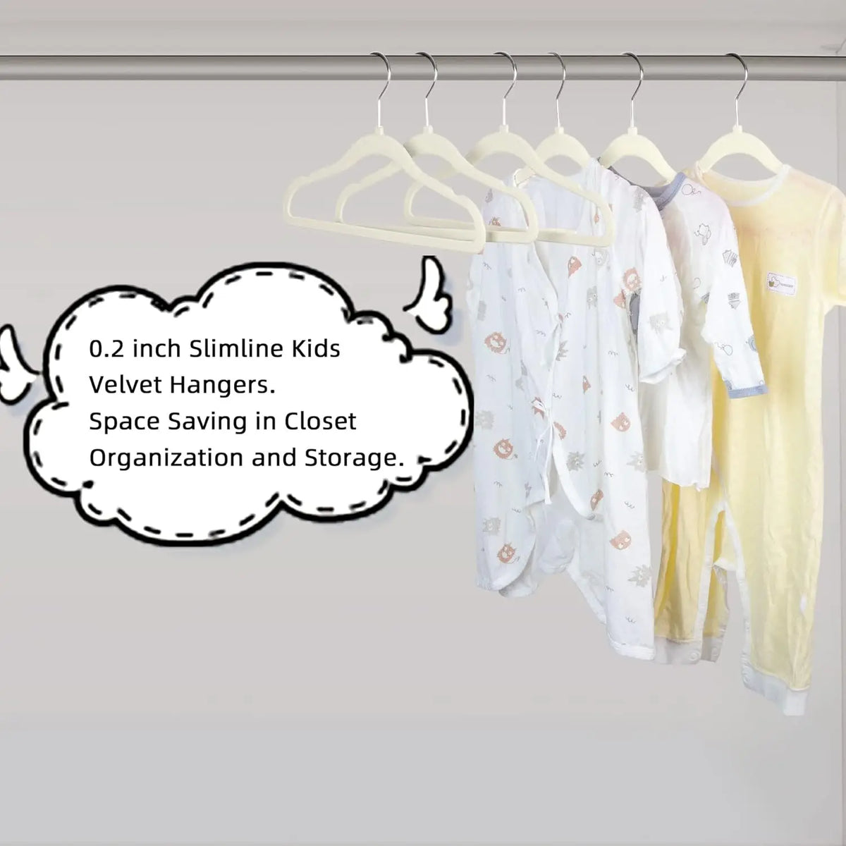 Kids' Velvet Non-Slip Slim Hangers with 360° Swivel Hooks (10-Pack)