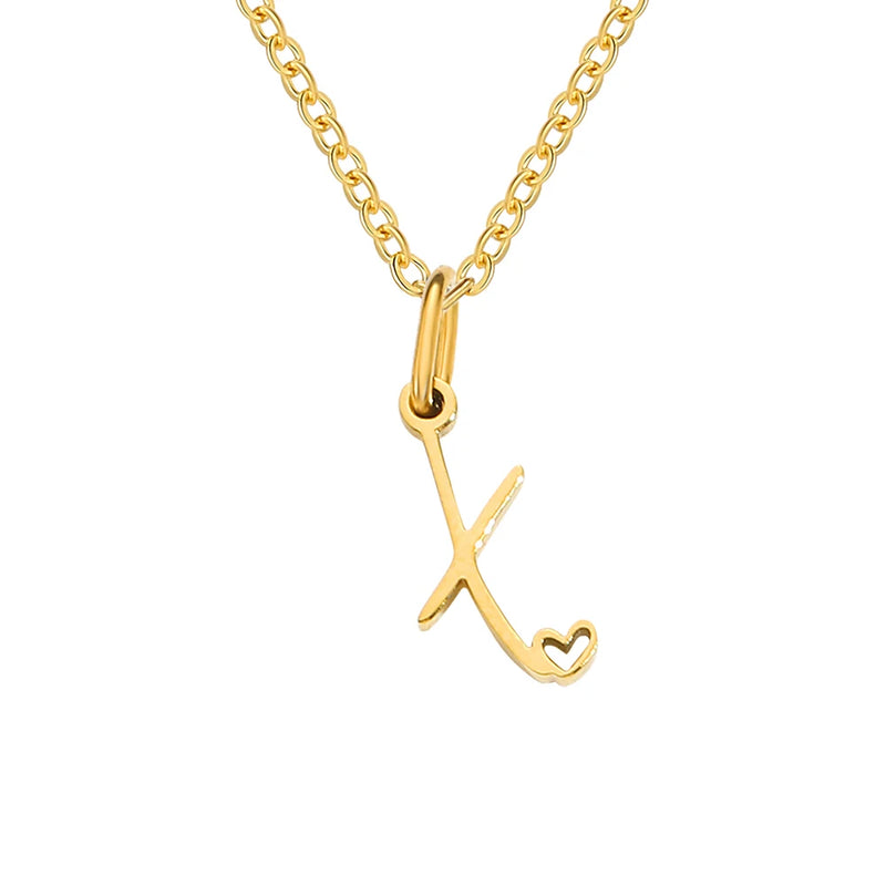 Collier avec Lettre Initiale et Pendentif Cœur