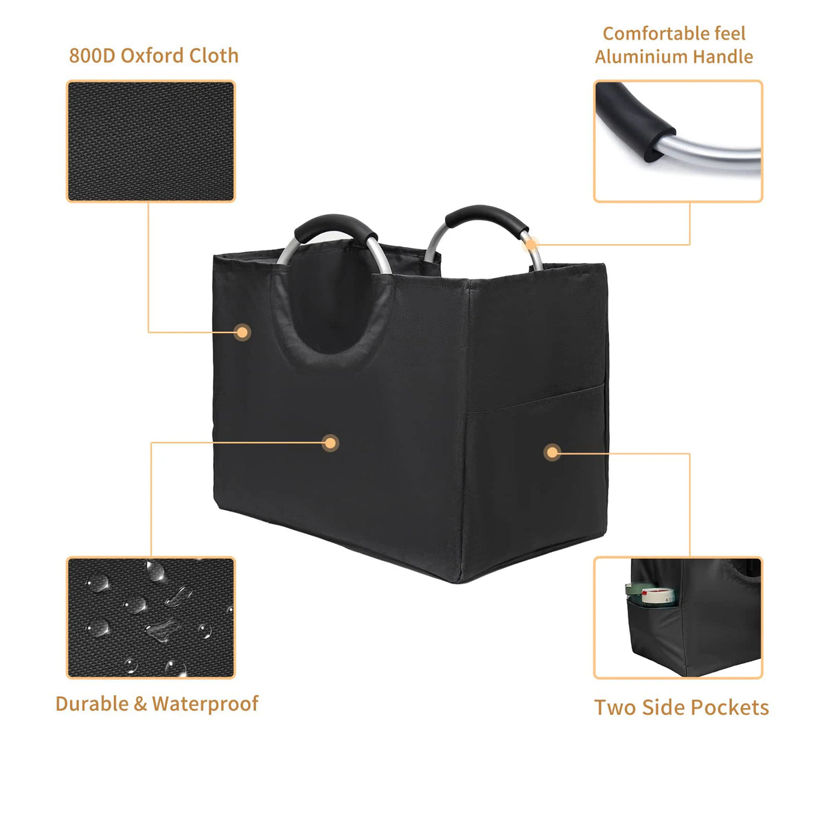 Collapsible Utility Tote with Aluminum Handle