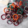 50-Pack Solid Color Elastic Hair Ties for Women & Girls