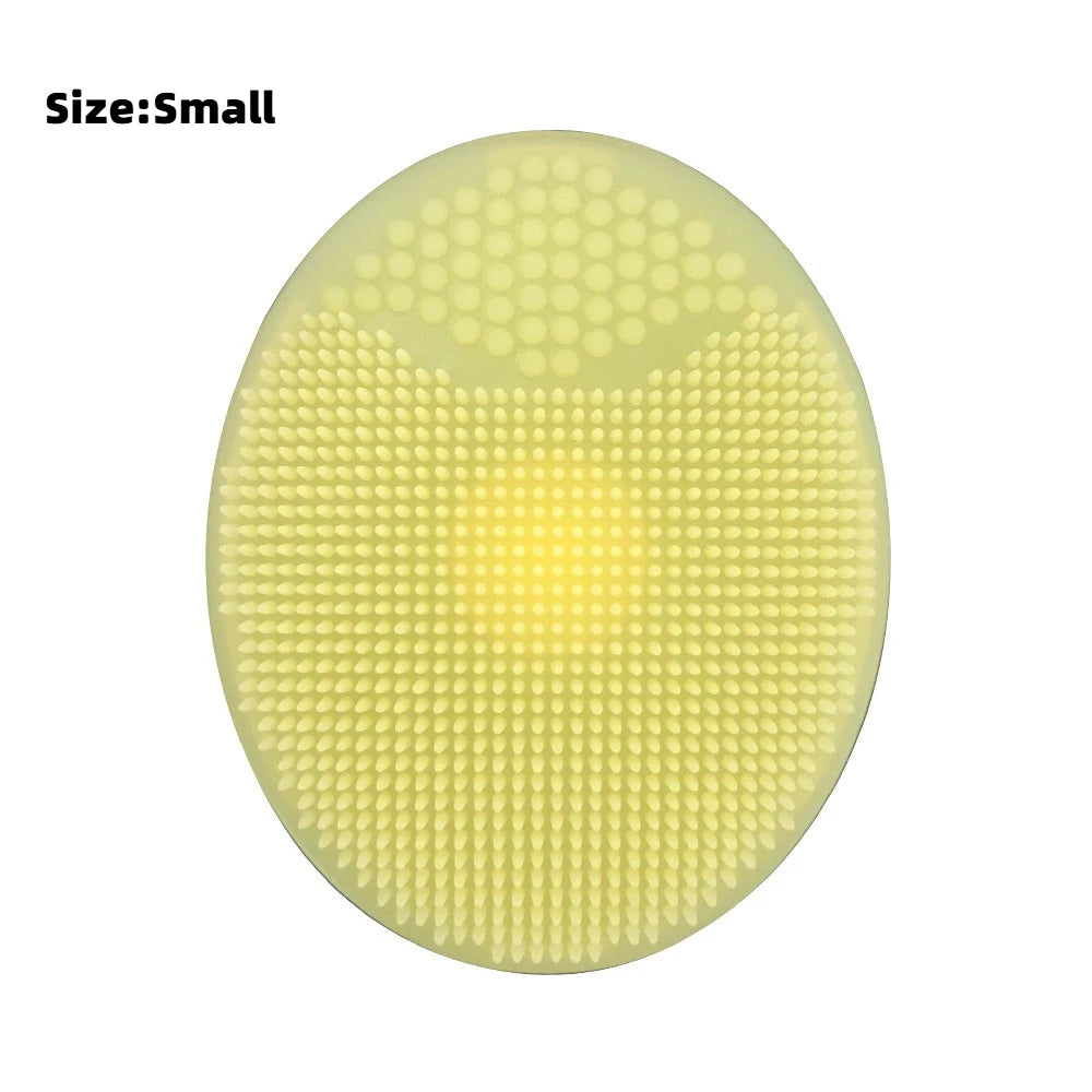 A round, light yellow silicone ice face mask bowl with a textured surface and built-in tray.