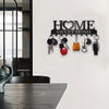Black Metal Wall-Mounted Key Holder with 10 Hooks