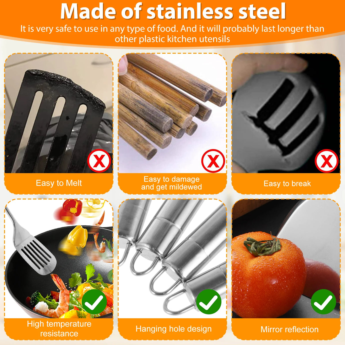 Stainless Steel Kitchen Cooking Utensil Set
