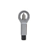 A silver rusty nut splitter tool with a hexagonal opening and a pointed tip.