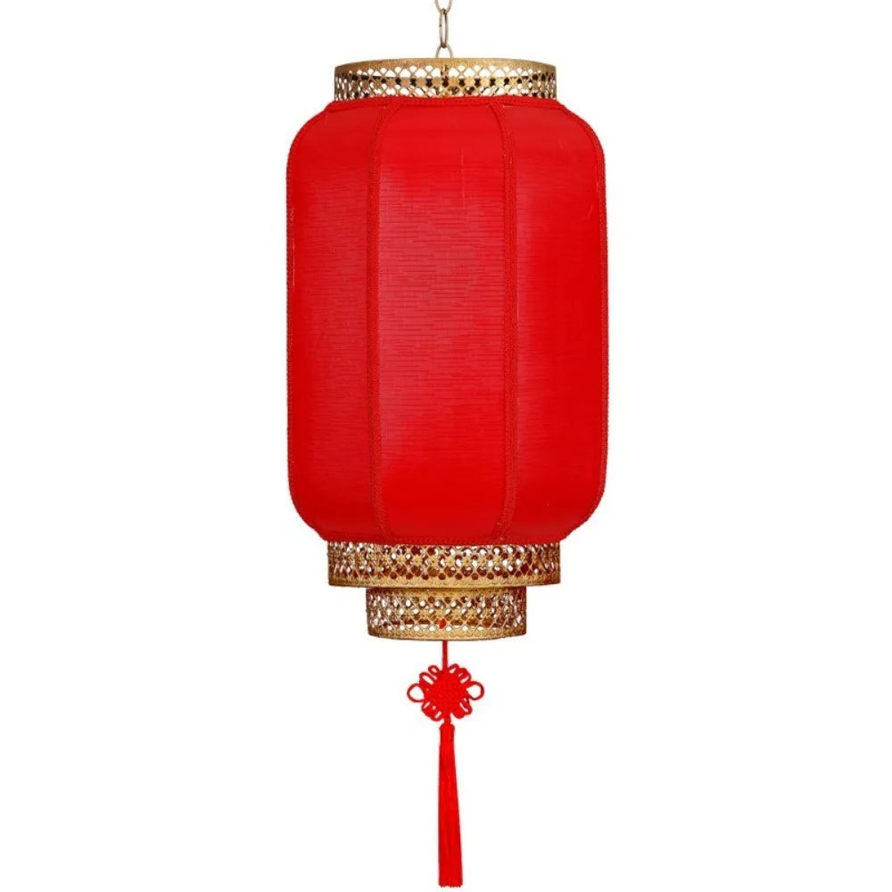 Classic Red Chinese New Year Lantern with Antiqued Finish